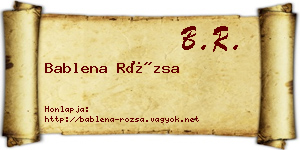 Bablena Rózsa névjegykártya