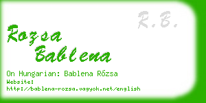 rozsa bablena business card